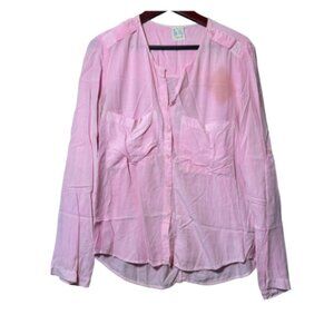 **USED Pink LA VI Long Sleeve Blouse Size S (BB0904)